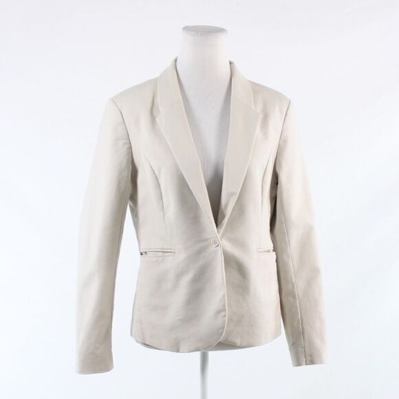 Katherine Barclay beige blazer jacket L - Picture 1 of 8